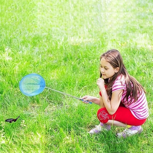 Miniatura 7 de 7 piezas de red de pesca telescópica colorida para niños, red de mariposa para atrapar insectos, insectos, redes de playa, juguetes para niños al
