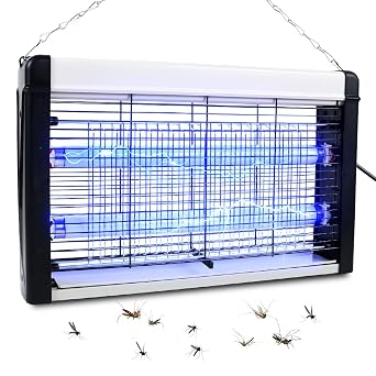 Fly Zapper Electric Indoor UK, 3500V & 20W UV Bug Zapper, Plug-in Mosquito Killer with, Insect Trap for Bedroom, Living Room, Kitchen