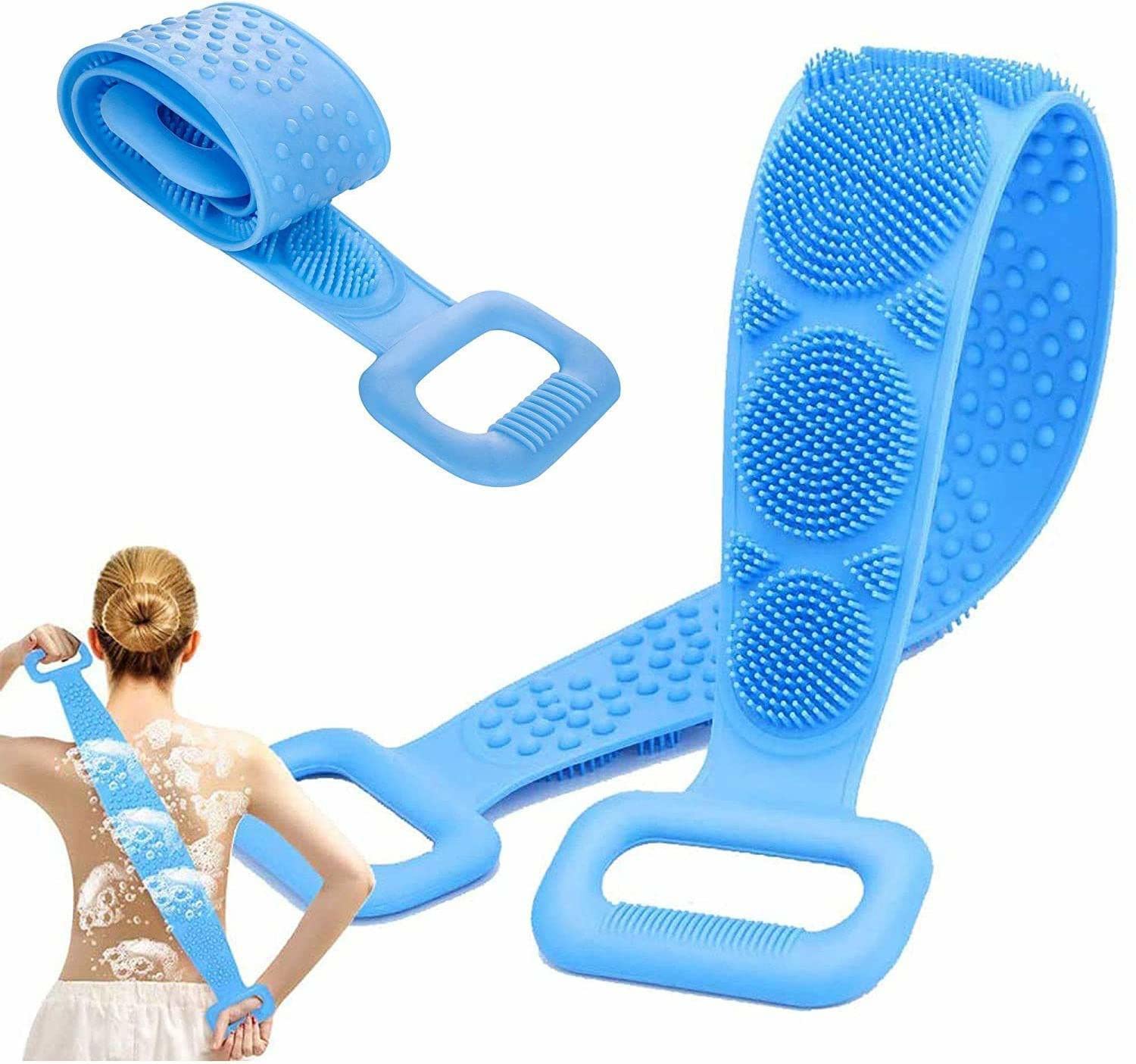 Bath Body Cleaning Belt Silicone Back Scrubber Belt Extra Long-Double-Sided Bath Scrub Strap Gently Massages-image-16