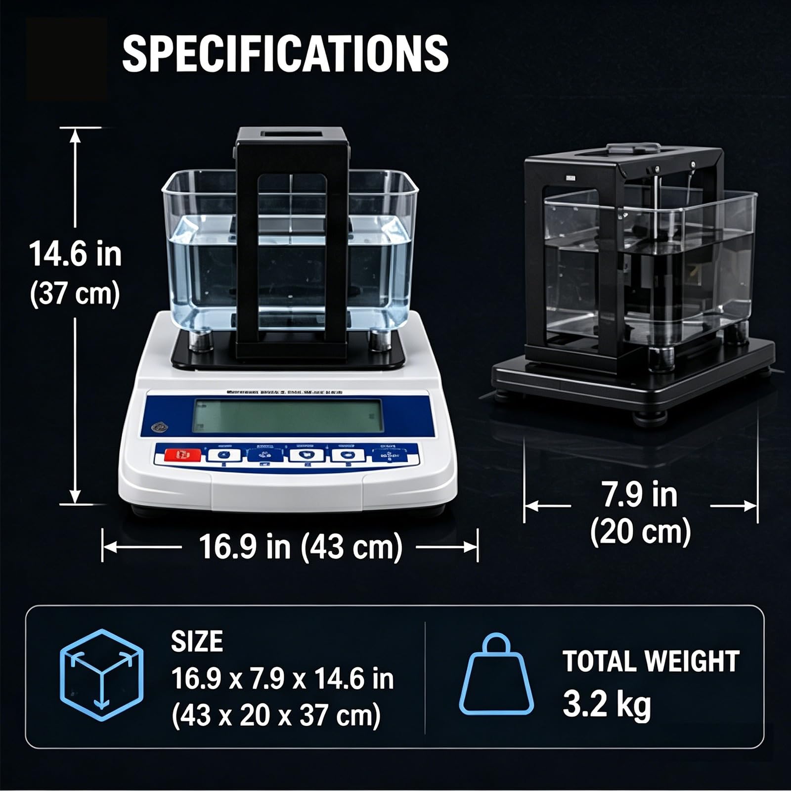 Gold-Testmaschine, zerstörungsfrei, Digitales Edelmetall-Analysegerät für Münzen und Barren, Densimeter 0,001 g/cm³