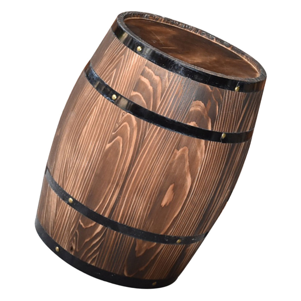 Wooden Barrel Decoration - Small Whiskey Barrel Planter For Succulents & Boho Decor - View #7