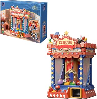 PANTASY Retro Circus Claw Machine Building Kit, Arcade Style Arcade Machine Block Model with Lights & Music, Interactive Collectible Building Set and Display Toy for Adults and Kids