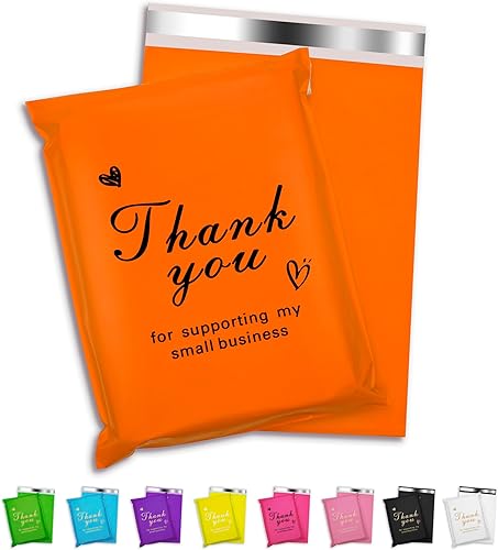 Miniatura 11 de Sobre de polietileno de agradecimiento 6x9 pulgadas 100 piezas, bolsas de envío impermeables y resistentes al desgarro para ropa, bolsas de correo