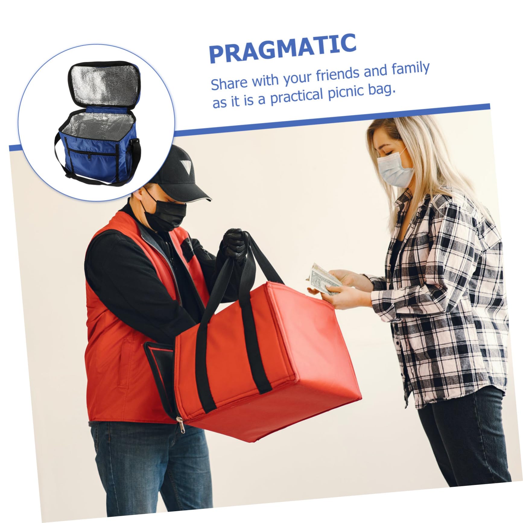 iplusmile Paquete De Comida Para Llevar Hielo Bolsa Isotérmica De Oxford Bolsa Para Picnic Exteriores Para Guardar Alimentos De Gran Capacidad Para Reparto De Comida