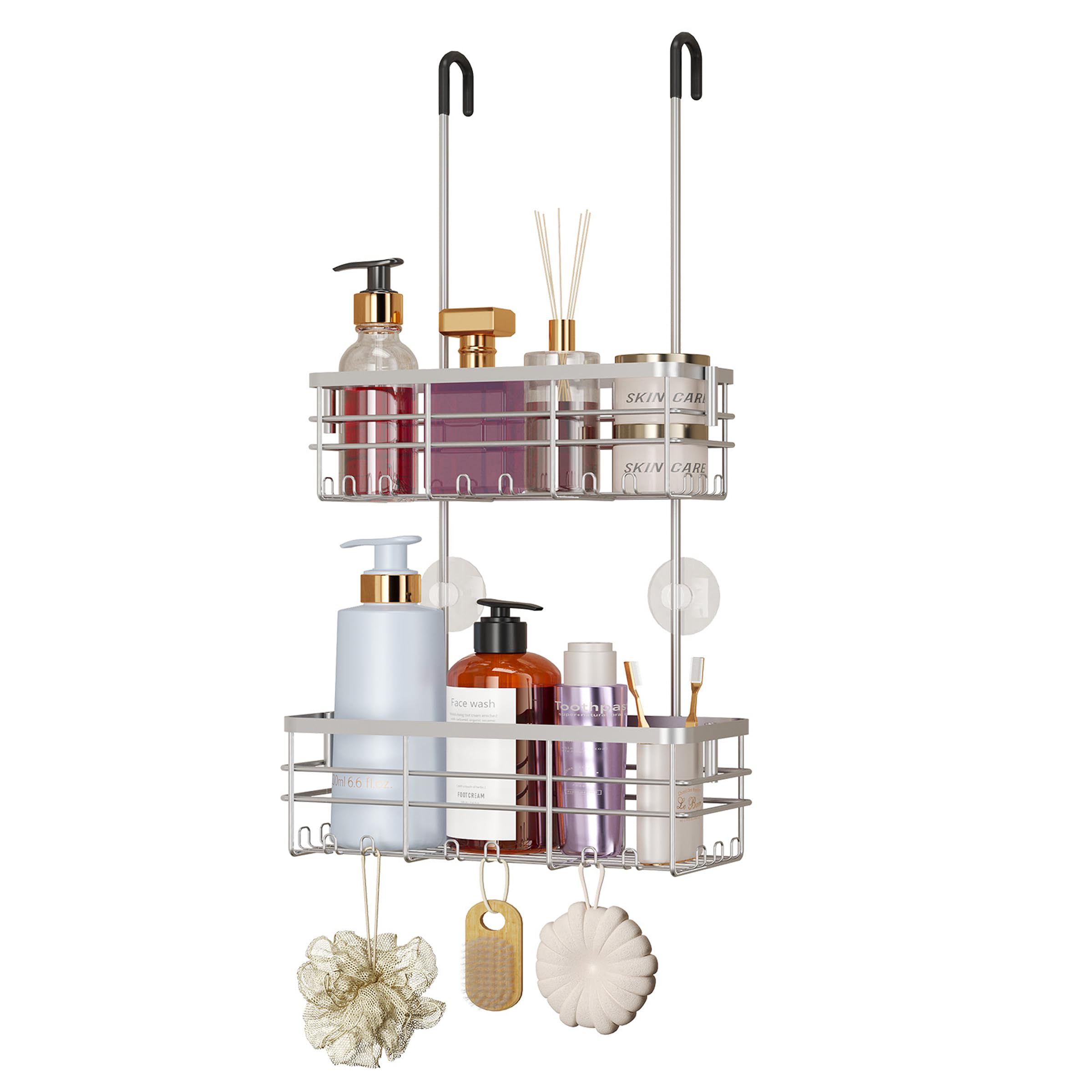 HapiRm Hanging Shower Caddy Organiser- No Drilling Shower Tidy with Hooks