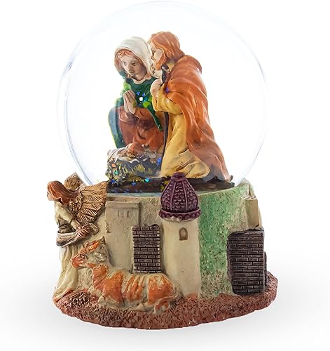 Miniatura 3 de Belén y ángel guardián divino musical agua nieve globo