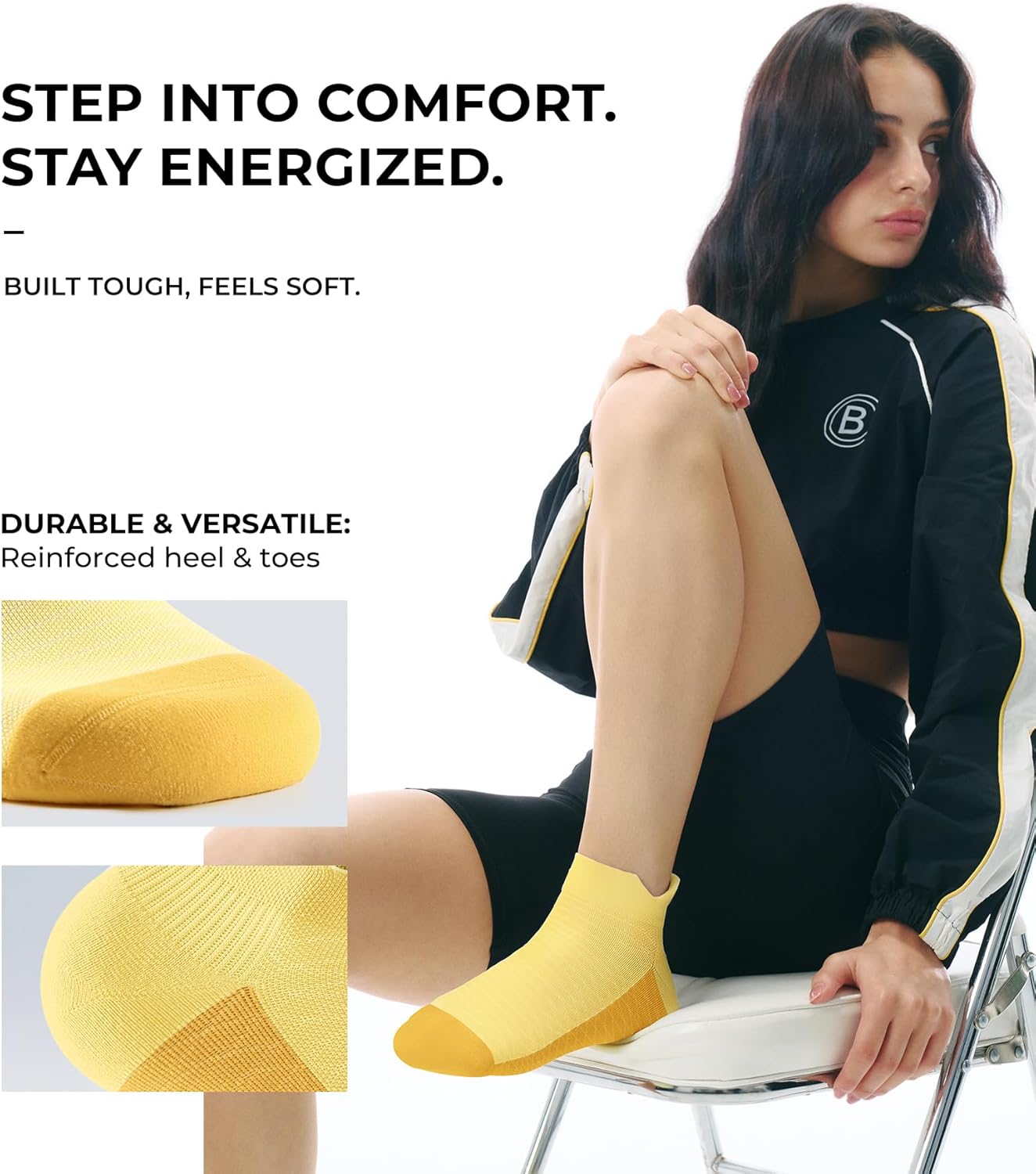 FITRELL Ankle Compression Socks for Women & Men - 5/6 Pairs Cushioned Arch Support Running Socks, Plantar Fasciitis Relief - Image 6