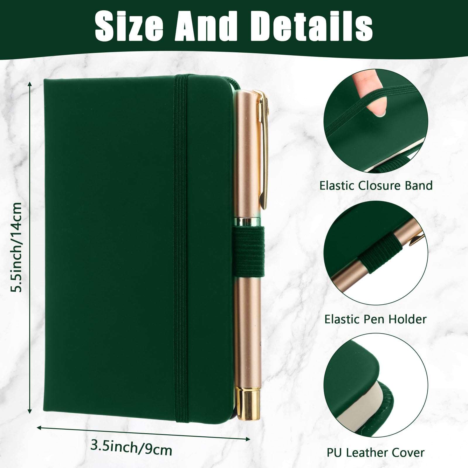 Laumoi Paquete de 40 cuadernos de bolsillo, tamaño A6, mini diario de tapa dura, cuadernos forrados de piel sintética de 3.5 x 5.5 pulgadas, bloc de notas pequeño con rayas universitarias con soporte
