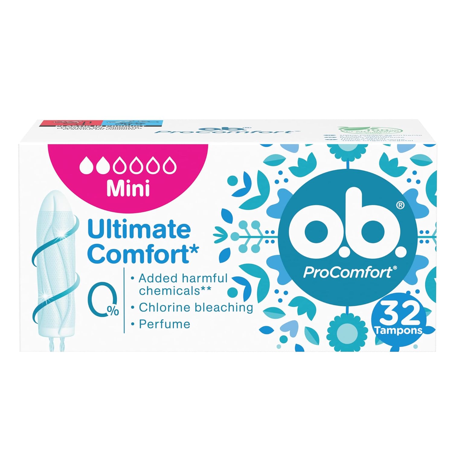 o.b. ProComfort Mini Absorventes Internos, 1 X 32 Unidades