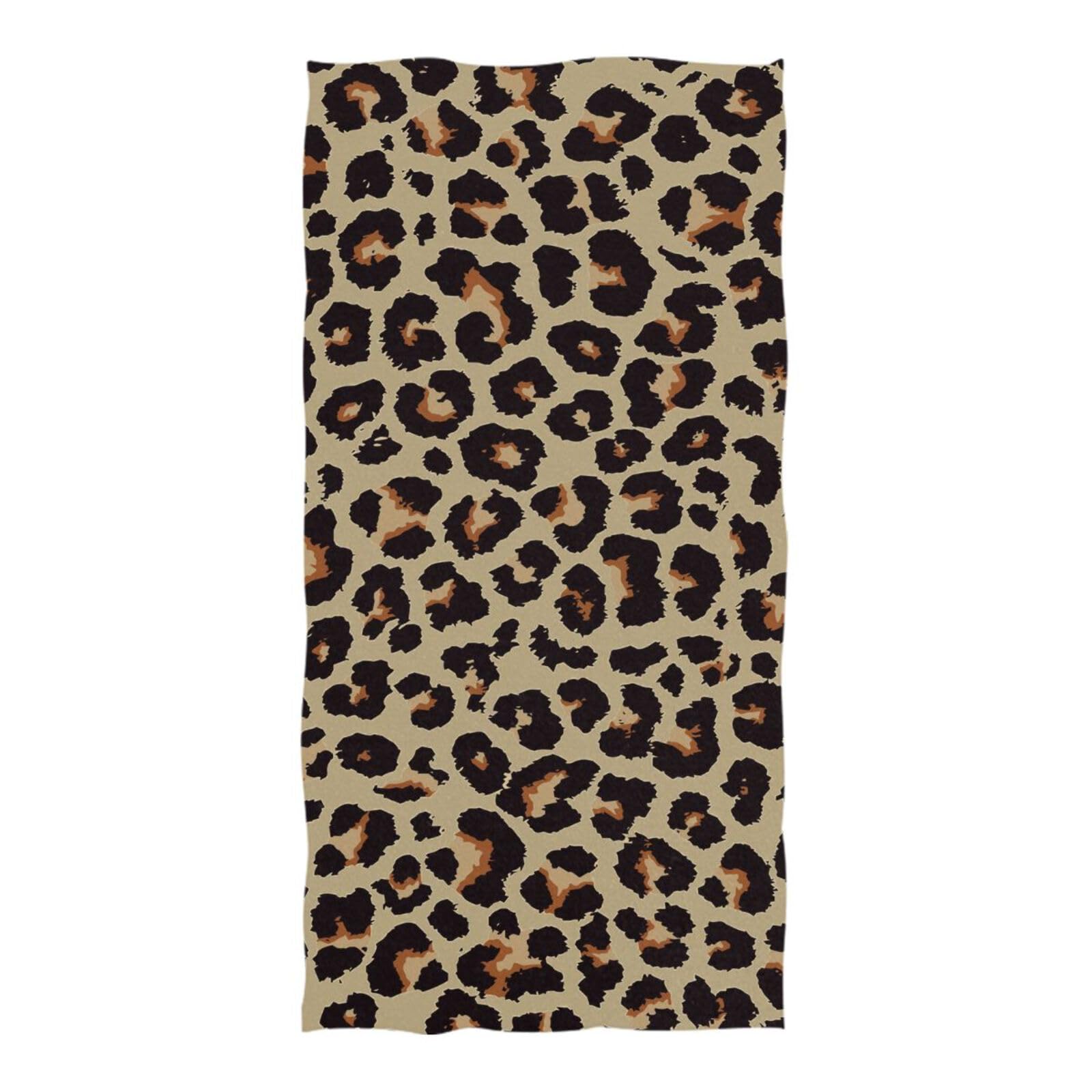 Oversized Beach Towel Cheetah Leopard Print Animal Skin Beach Blanket Microfiber Quick Dry and Lightweight Towels for Bathroom,Hotel,Spa Hot Tub,Beach, Travel,71x32 inch