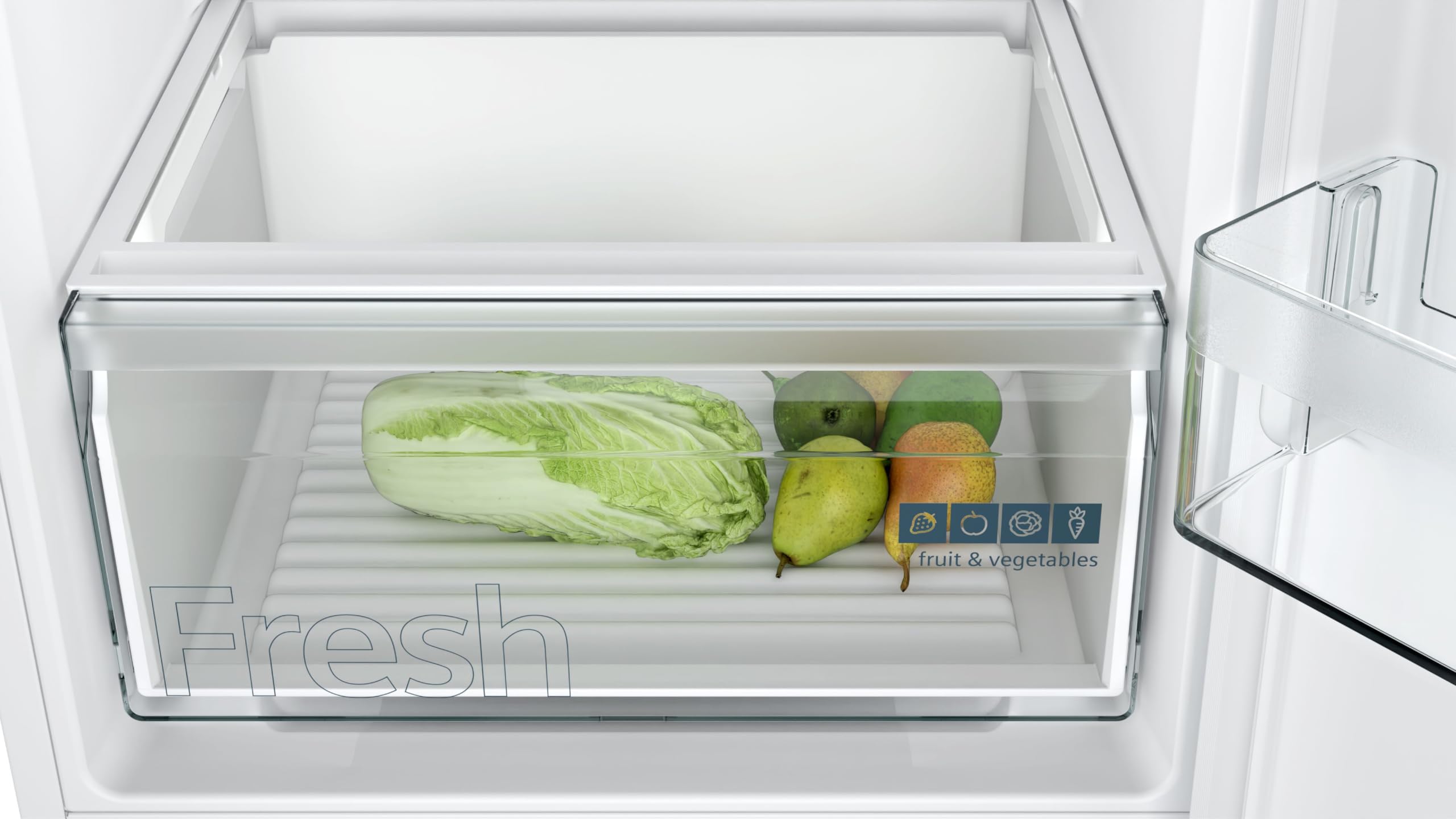 Siemens KI85NNFE0 iQ100 Einbau-Kühl-Gefrier-Kombination, 177,2 x 54,1 cm, 150 L Kühlen & 99 L Gefrieren, noFrost, autoAirflow - gleichmäßige Kühlung auf allen Ebenen, LED-Licht