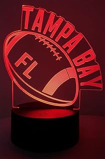 CLORURBANLIVE 3D Football Tampa Bay Night Light 3D Illusion Lamp with Remote Control 16 Color Options Sports Decor Lighting for Fans (Tampa Bay Multicoloured)