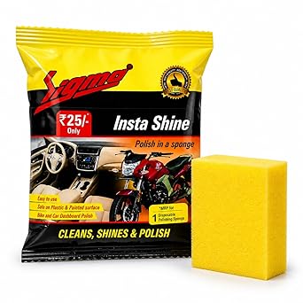 Insta Shine Yellow Sponge Polish – Pack of 10 | for Car, Bike & Scooter | Ready-to-Use | Multipurpose Vehicle Polish Sponge