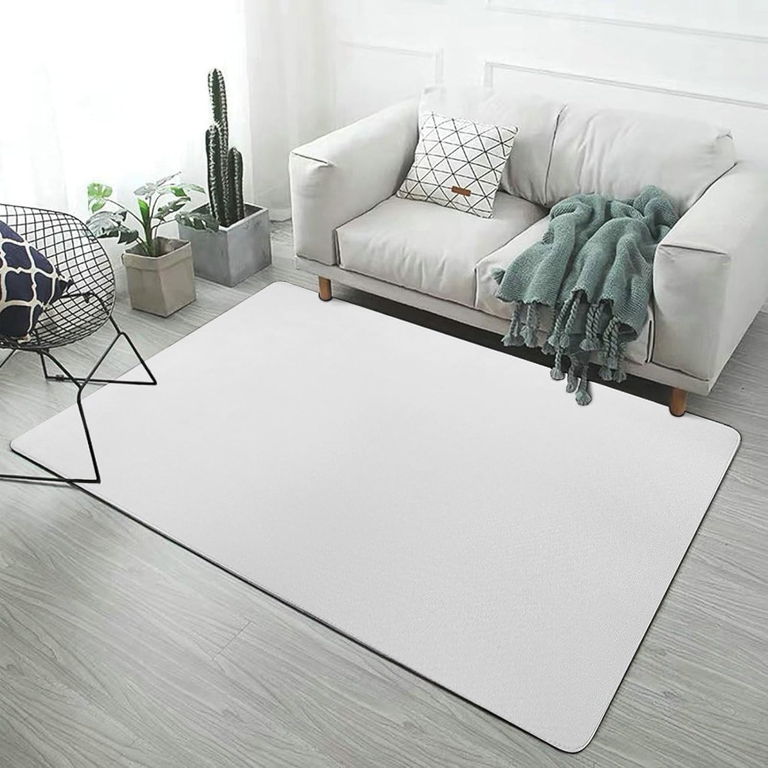 Personalized Soft Anti Slip Washable Rugs Customized Design Your Pictures Logo Text Rugs for Bathroom Office Balcony etc, White 1PC, 40"x60"