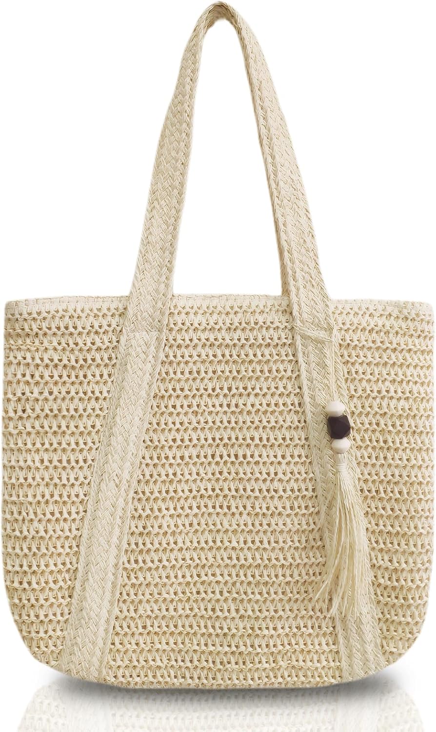 Summer Straw Crochet Beach Bag Woven Tote Handbag Boho Purse for Women Trendy Summer Straw Crochet Beach Bag Woven Tote Handbag Boho Purse for Women Trendy