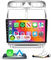 Podofo Android Autórádió Peugeot 307 (2002-2013) - 9" Érintőképernyős GPS Navigáció, 2G+64G, WiFi, Bluetooth, CarPlay, HiFi Hangrendszer 1