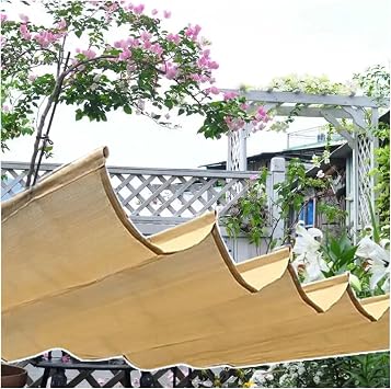 Wave Shade Sails,Garden Shading Net,Terrace Shade Netting,retractable shade cover,Retractable Sun Shade Sail,Garden Sun Sail Outdoor Patio Party Sunscreen Awning Canopy  Size W1.8*L15m/W5.90*L49.21