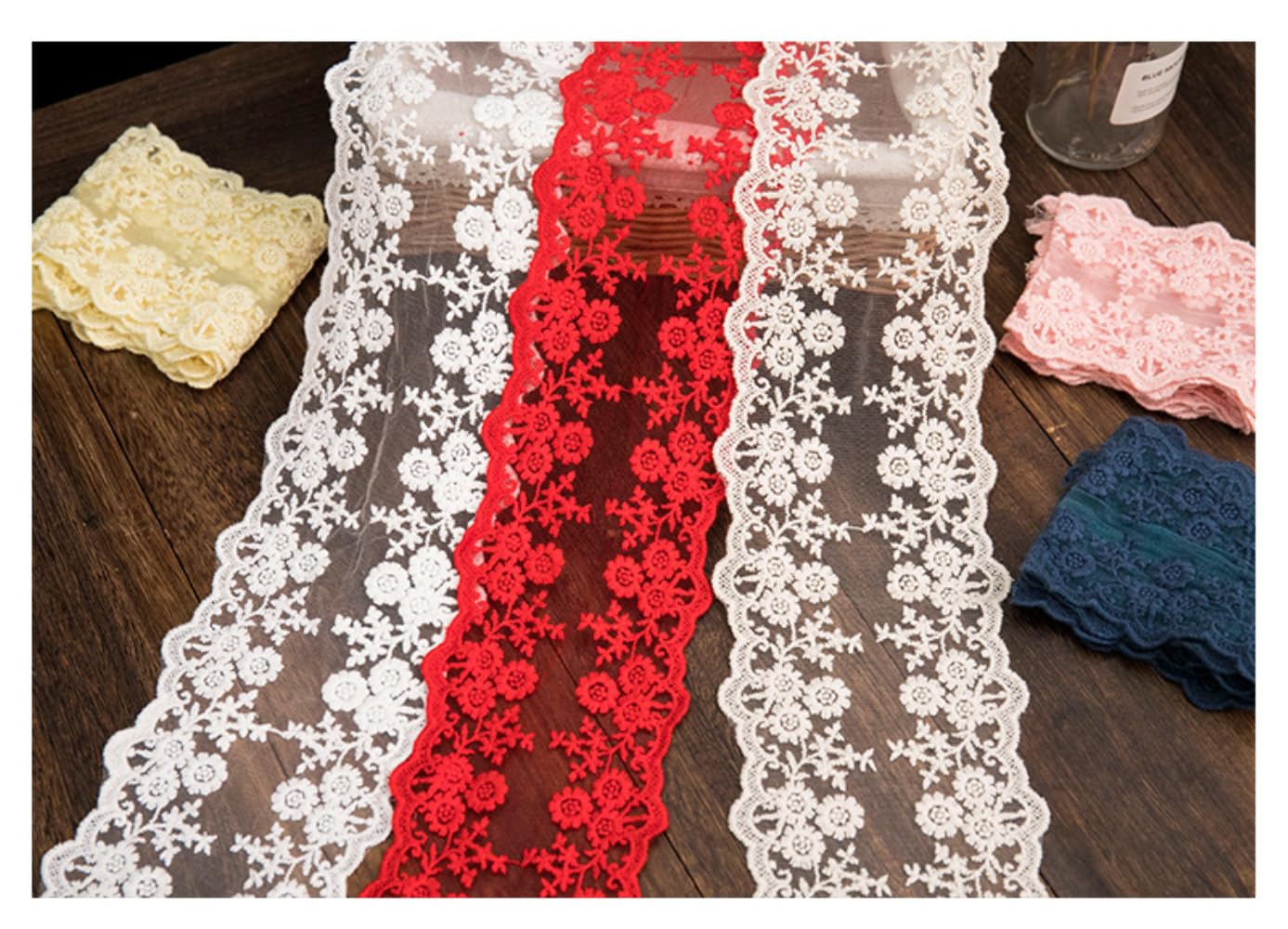 ToBeIT Absofine vintage kanten lint 30 meter van katoen beige kanten lint sierband kant stof kanten boord voor naaien handwerk bruiloft decoratie scrapbooking geschenkdoos