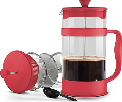 Miniatura 8 de Utopia Kitchen Cafetera de prensa francesa de 12 onzas, 0.35 litros, tetera, prensas de café de viaje, resistente al calor, olla de borosilicato