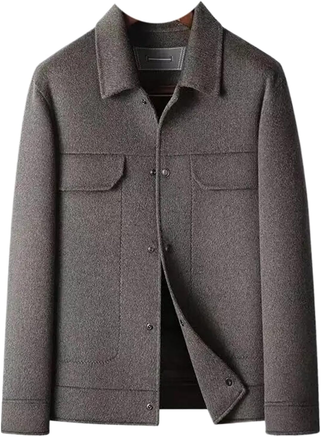 Men's Coat Autumn Winter Lapel Workwear Wool Detachable Down Liner Business Warm Woolen Jacket