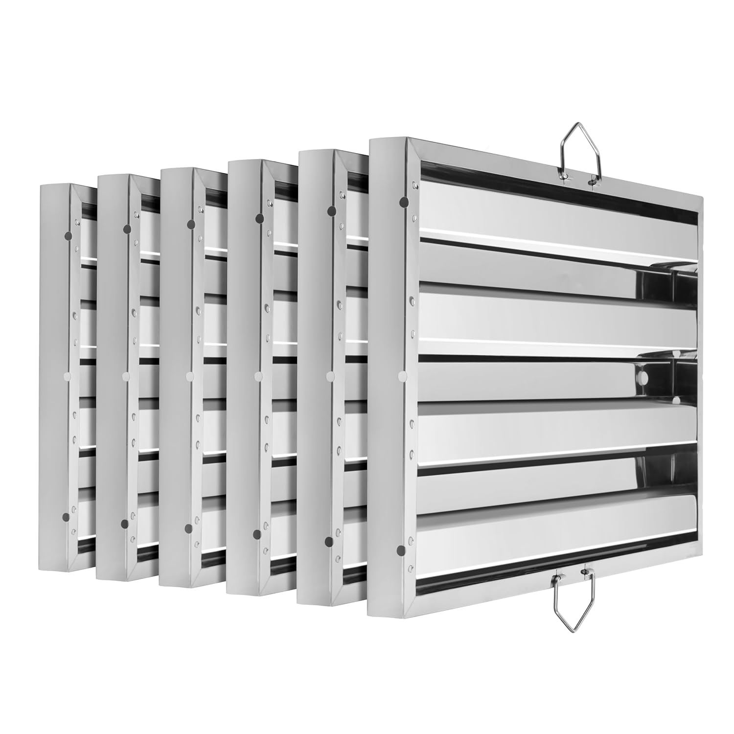 New Star Foodservice 54347 Stainless Steel Hood Filter 16" W x 25" H, Set of 6