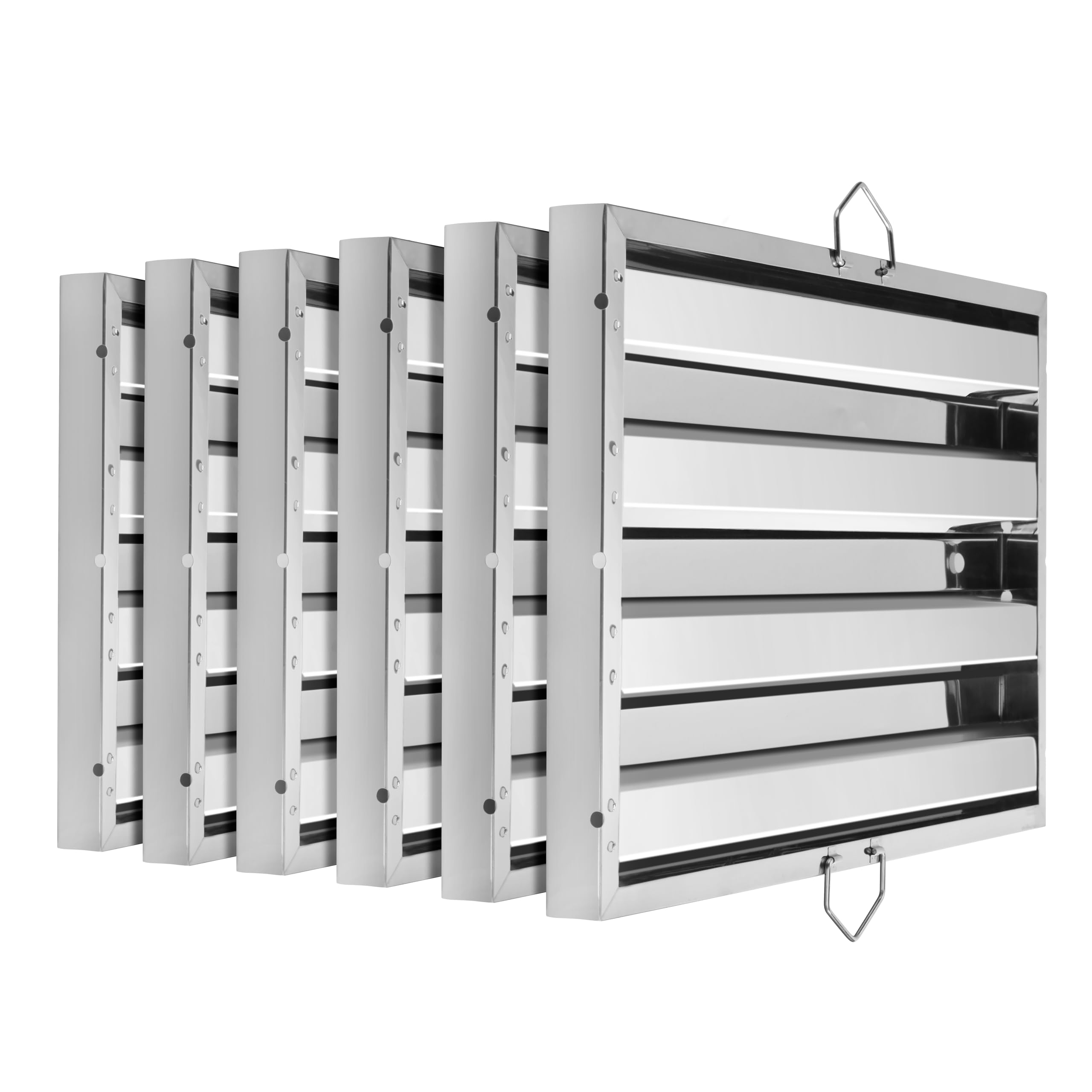 New Star Foodservice 54347 Stainless Steel Hood Filter 16" W x 25" H, Set of 6