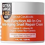 SeoulCeuticals Large 4oz 97.5% Snail Mucin Moisturizer Cream Korean Skin Care Day & Night Snail Repair for Face - K Beauty Anti Aging Facial Skincare