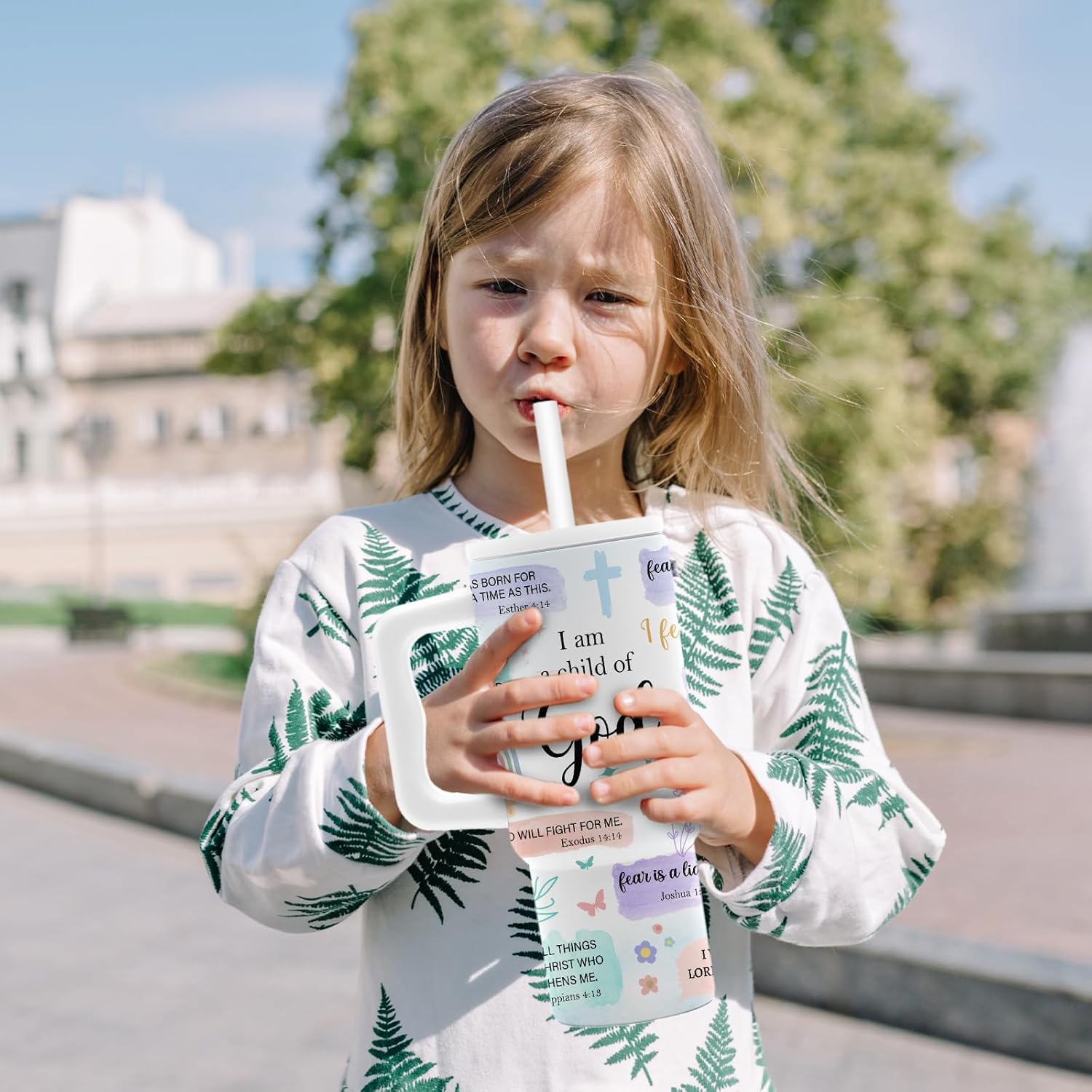 Christian Gifts for Women, Inspirational Religious Gifts for Girls, God Tumbler 24 Oz I Am a Child of God, Catholic Spiritual Baptism Gift for Women Girls - Image 2