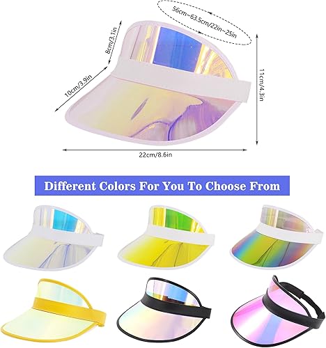 Miniatura 50 de Surkat Viseras solares transparentes de plástico con protección UV, sombrero para la cabeza, sombrero para golf, tenis, playa, ciclismo 1 paquete