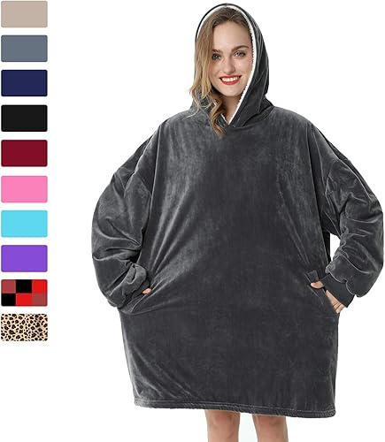 Vista 144 de LetsFunny Manta con capucha, manta de forro polar Sherpa de gran tamaño, súper suave, cálida y acogedora con bolsillo gigante, para mujeres, Aguacate