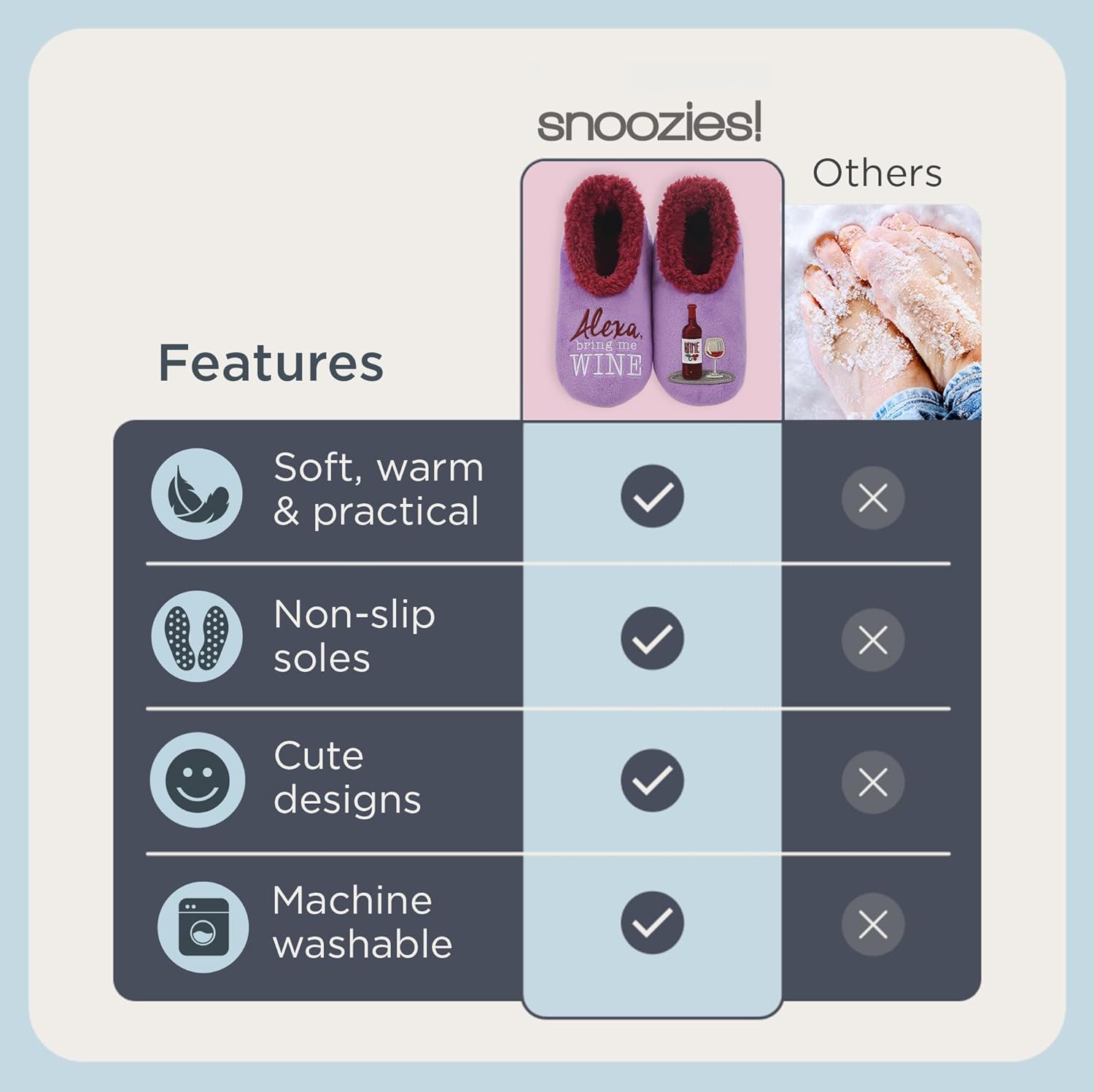 Snoozies Wine Slipper Socks for Women, Funny Wine Gifts and House Slippers Soft Non-Slip, Sherpa Lining, Indoor Cute Slippers - Image 4