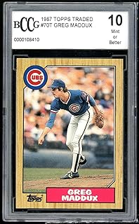 1987 Topps Traded #70T Greg Maddux Rookie Card BGS BCCG 10 Mint+