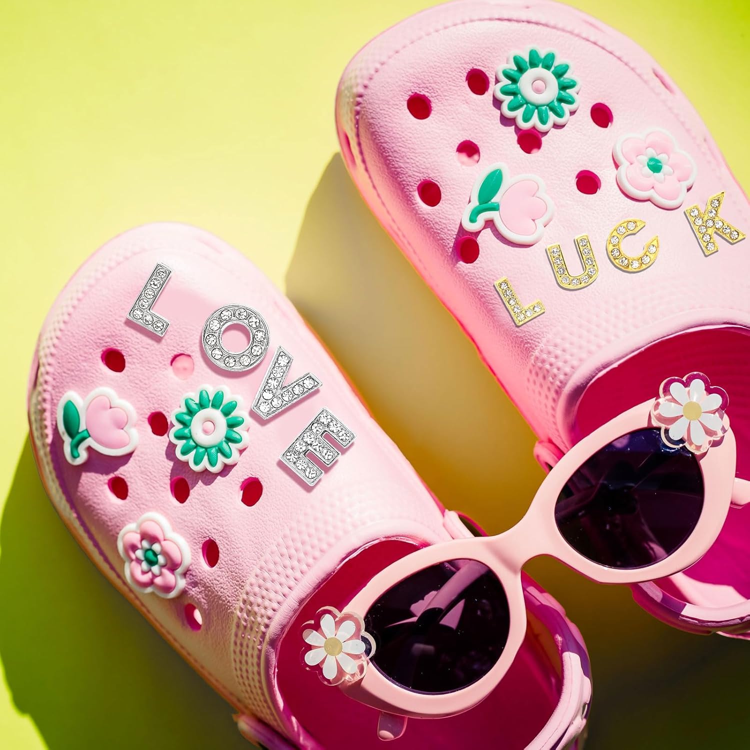 PATIKIL 30pcs Letter Charm, Rhinestone Letter Charm Crystal Alphabet Slide Wristbands Pendant for Jewelry Making Leather Collar Necklace - Image 7