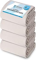 Zuperia 4-Pack Canvas Drop Cloths 4x12 ft - Super Absorbent Painters Tarp for Painting, Floors, Furniture Protection with Double Stitched Edges