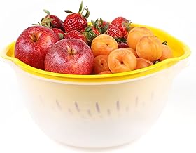 مصفاة بلاستيك متين خالي من بي بي ايه مع بولة خلط من مينترا، 3.5 لتر - اصفر