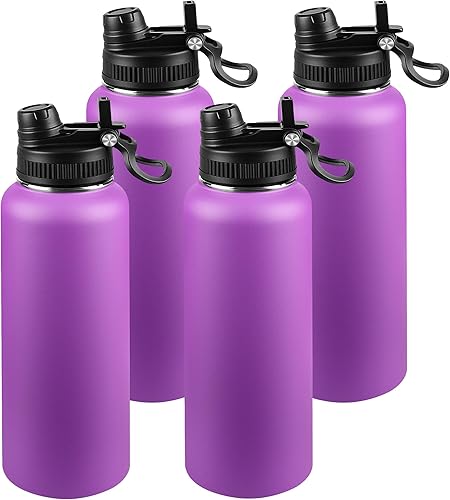 Miniatura 110 de Botella de agua aislada de 22 onzas, tapa 2 en 1 a prueba de fugas (sorbo/pajilla) + asa, botella de acero inoxidable para deportes, viajes, trabajo