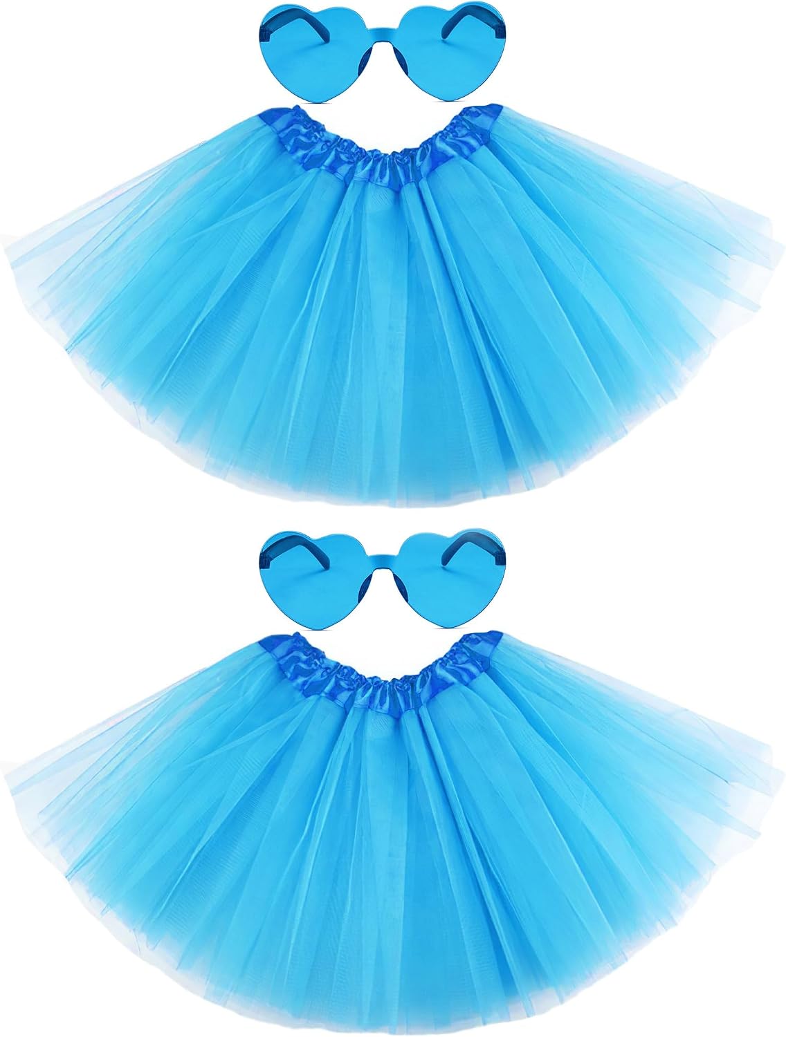 2 PCS Adult Tutus Skirts for Women Tutu Skirt Elastic Tulle Tutu Colored Tutus for Dance Runners Halloween Party