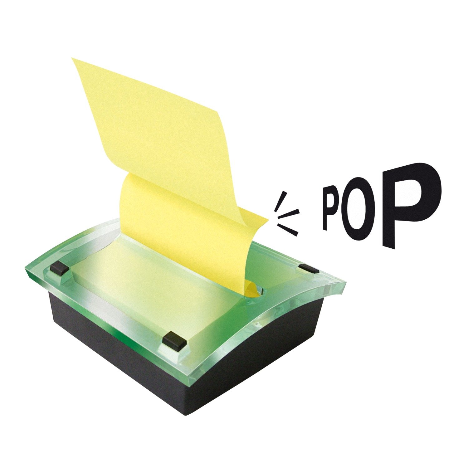 Post-it C2014Y12 Spender für Recycling Z-Notes, 1 Z- Notes Spender, 12 Blöcke/100 Blatt, schwarz/transparent