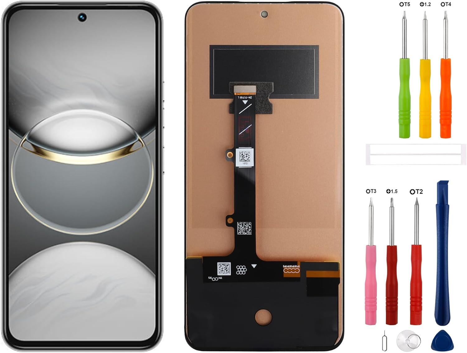 Replacement Compatible with Tecno Spark 30 Pro KL7/Infinix Hot 50 Pro 4G X6881 (Black Without Frame) LCD Display Touch Screen Digitizer Assembly with Repair Tools