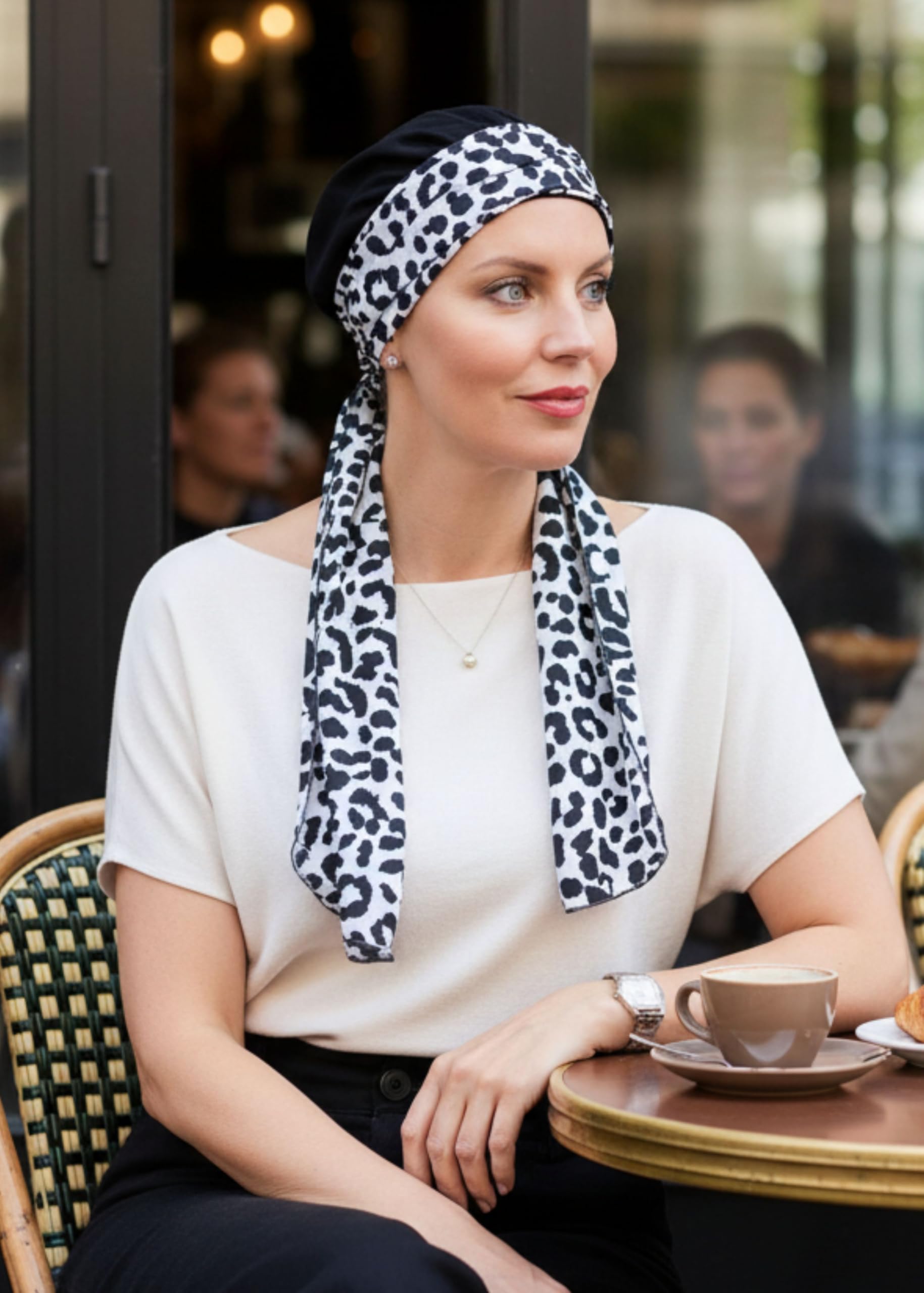Deresina Casquette Sunrise avec écharpe attachée pour perte de cheveux, chimio pour femme