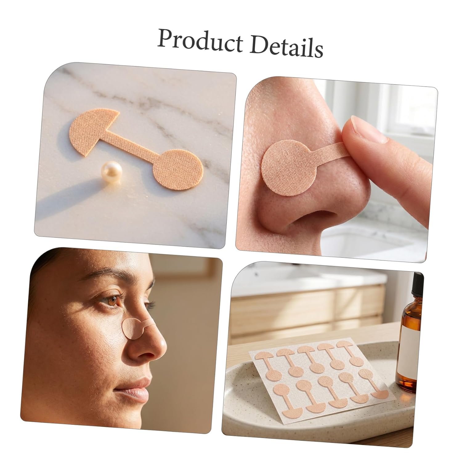 VILLCASE Nose Tape and Nasal Wing Shaping Strips for Women Dumbbell Shaped Self-adhesive Elastic Nose Shrinking Stickers 50 Sheets and Lifting
