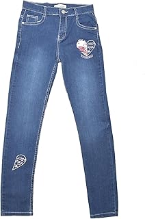 بنطلون جينز ترتر قلب 10 سنوات ازرق وسط ، للبالغين من الجنسين