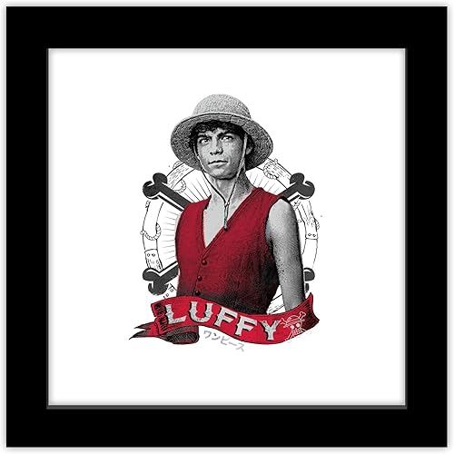 Trends International Gallery Pops Netflix One Piece - Póster gráfico de pared de Luffy, 12.00 x 12.00 pulgadas, versión de marco negro