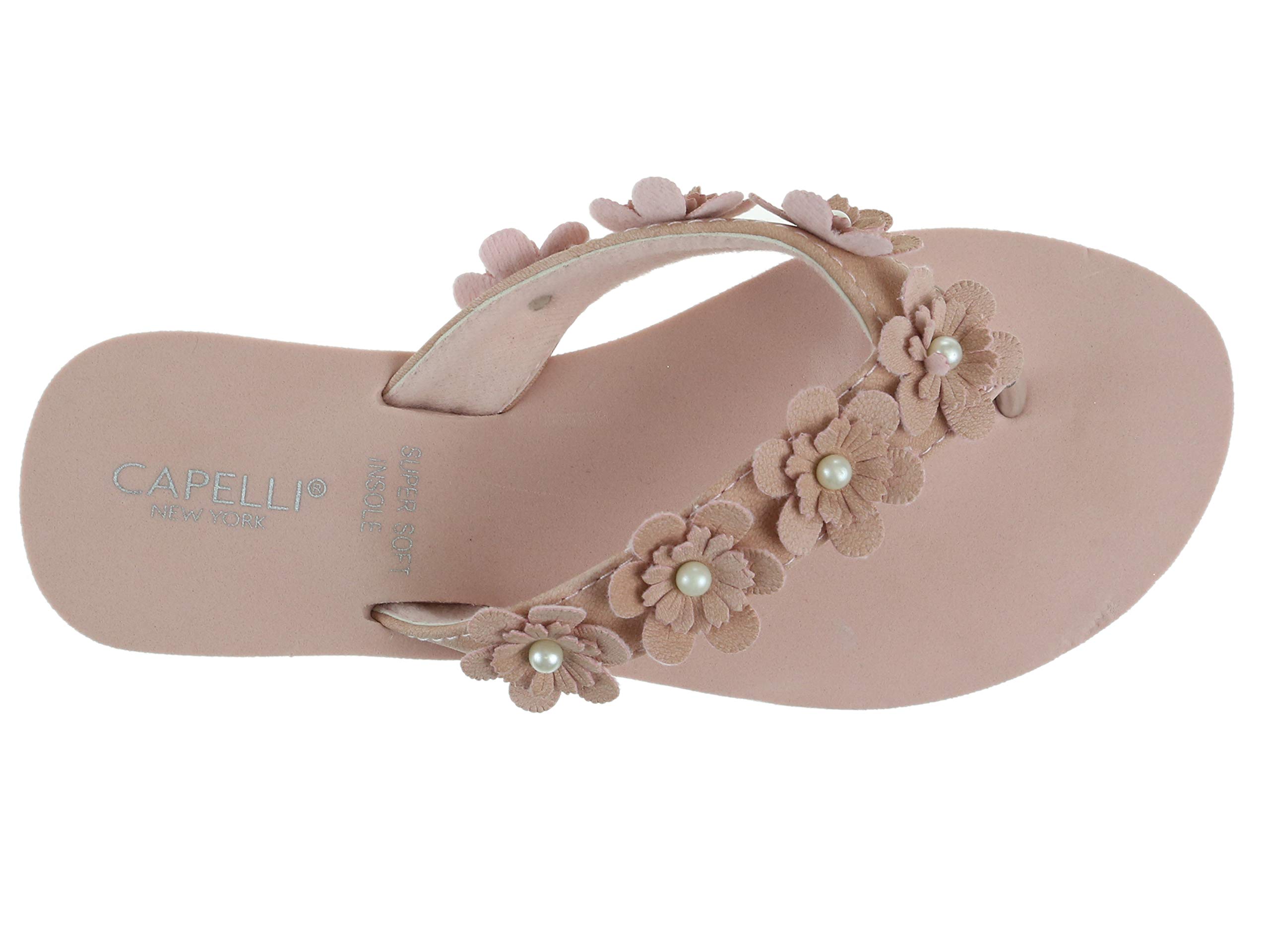 Capelli New York Ladies EVA Wedge Flip Flops - Rhinestone Trim, Comfort Footbed, 1.25 Inch Heel - View #11