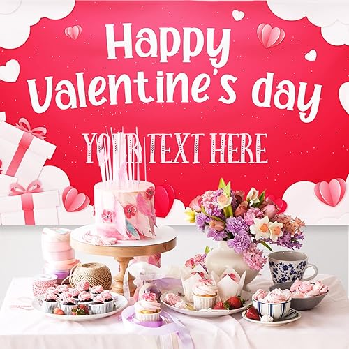 Miniatura 109 de Cartel de fondo personalizado para el día de San Valentín, decoración de San Valentín, letrero de vinilo con texto en inglés "Be My Valentine
