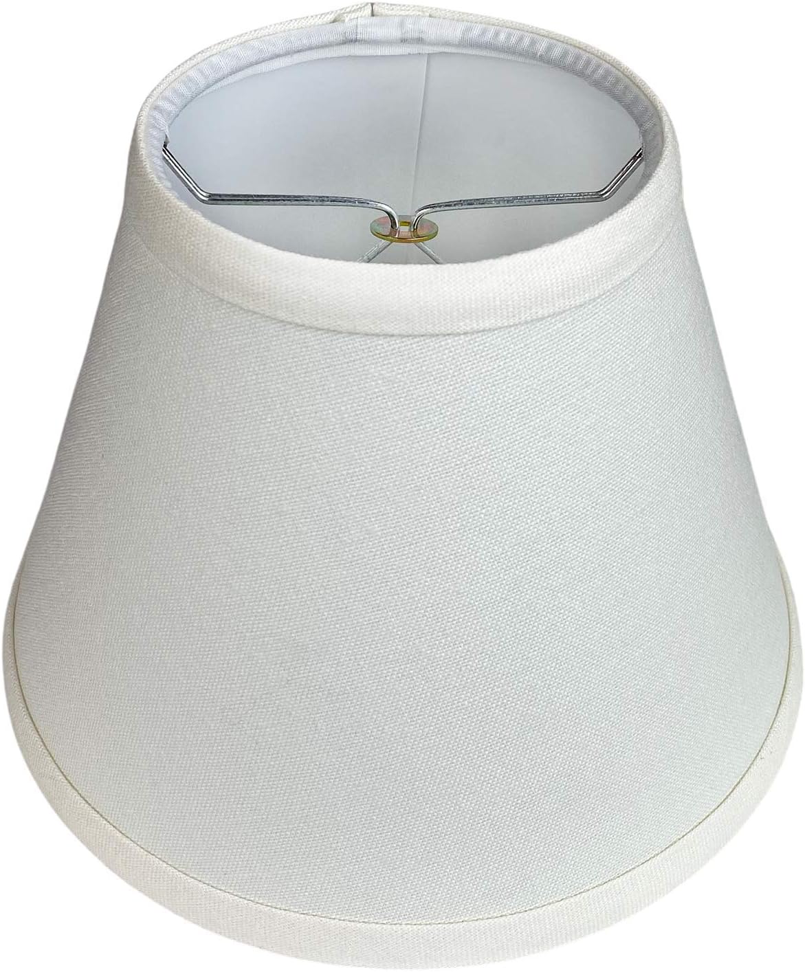 FenchelShades.com Lampshade 4" Top Diameter x 8" Bottom Diameter x 6" Slant Height with Clip-On Attachment for Standard Edison-Style Lightbulb (Linen Cream)