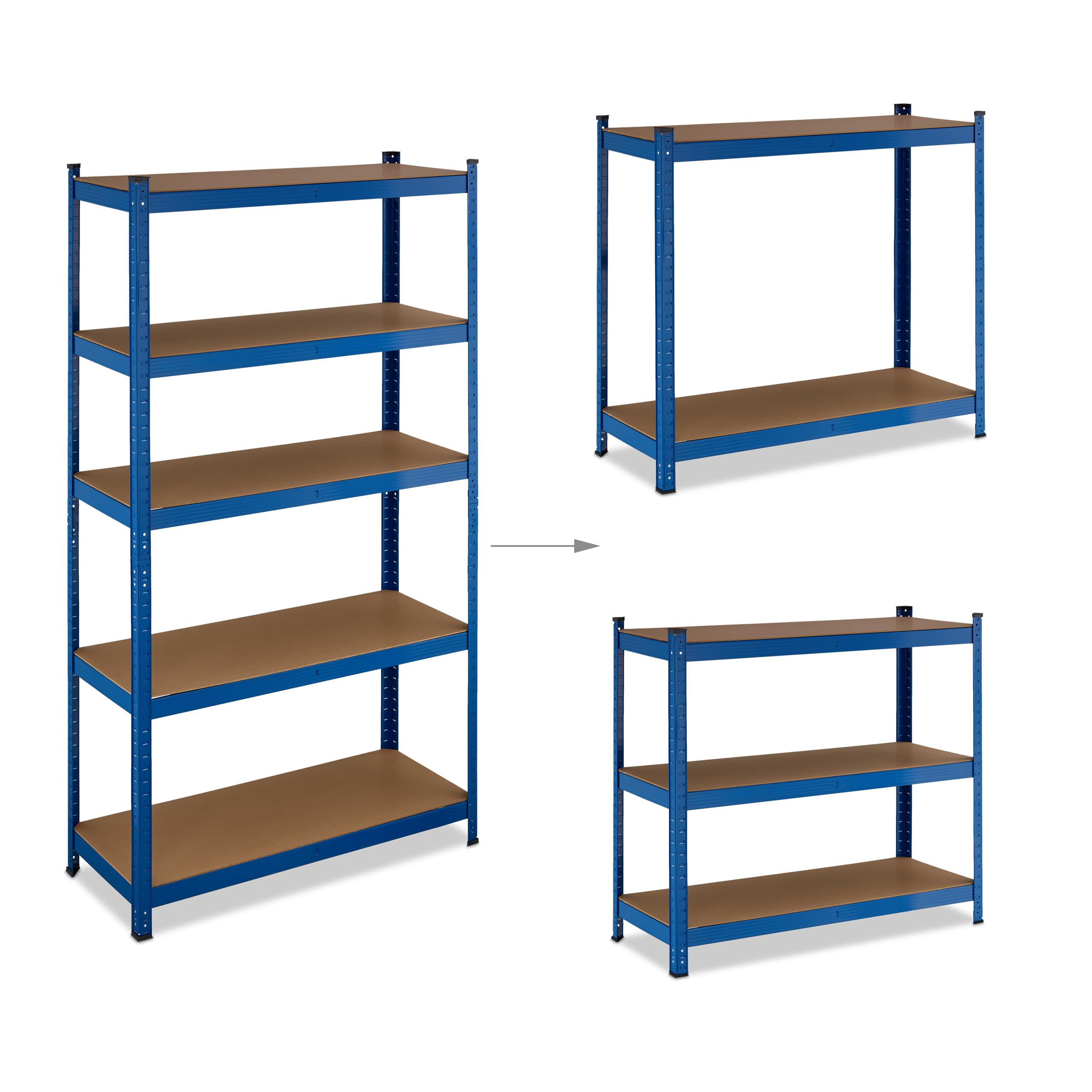 Scaffale Metallico Per Carichi Pesanti Relaxdays - 5 Ripiani 500kg, 180x100x40 Cm, Nero - Foto 11