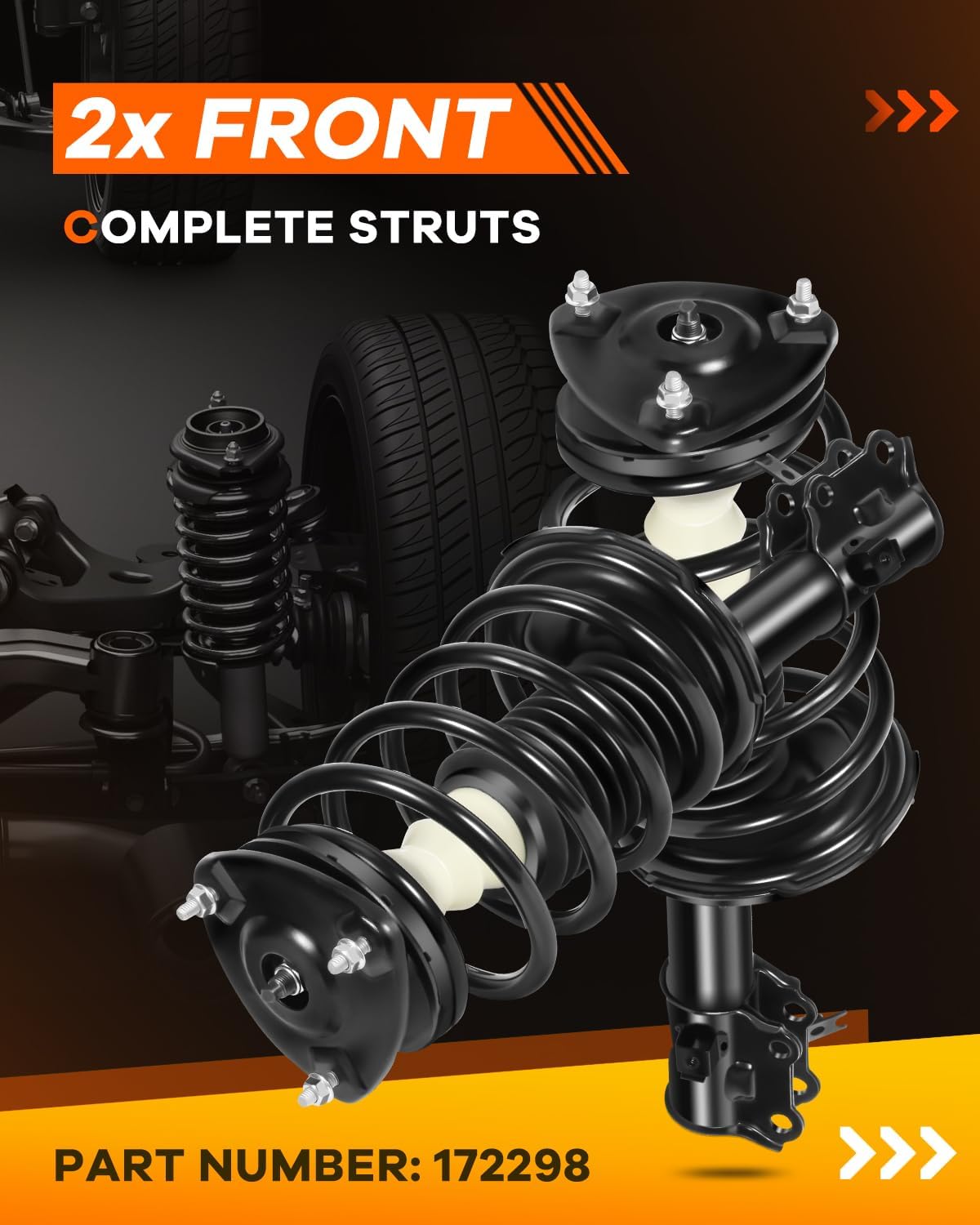 OCPTY Front Shocks Complete Struts Spring Assembly Strut Fits 2006 2007-2011 for Hyundai for Accent | 2006-2011 for Kia for Rio | 2006-2011 for Kia for Rio5 Quick Struts with 172298 172297 - Set of 2