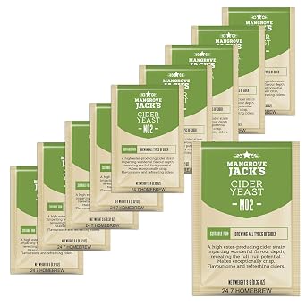 10x Mangrove Jacks Yeast Cider M02 Craft Series Yeast 9g Treats 23L