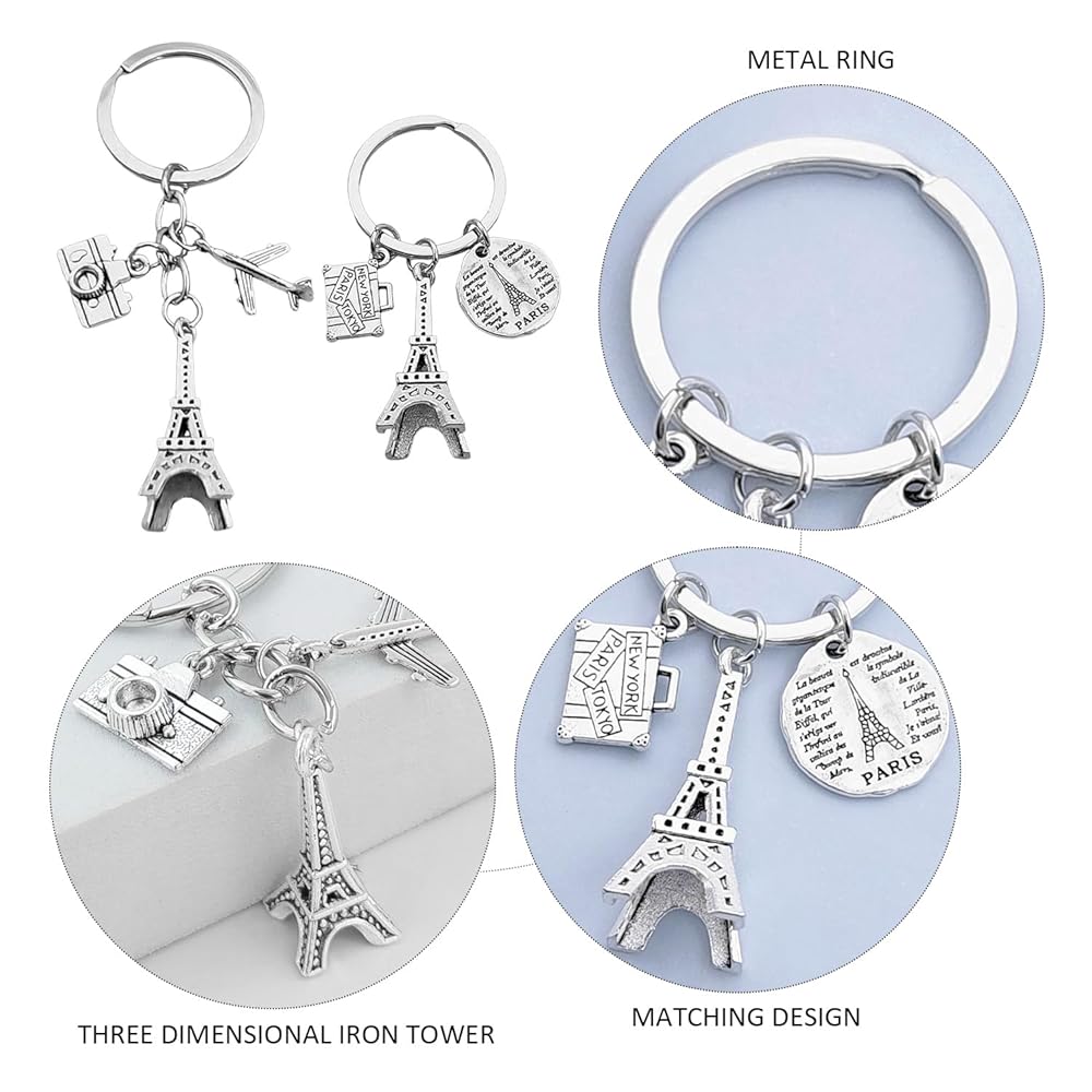 Portachiavi Torre Eiffel Con Macaron - Ciondolo Decorativo Colorato - Foto 6